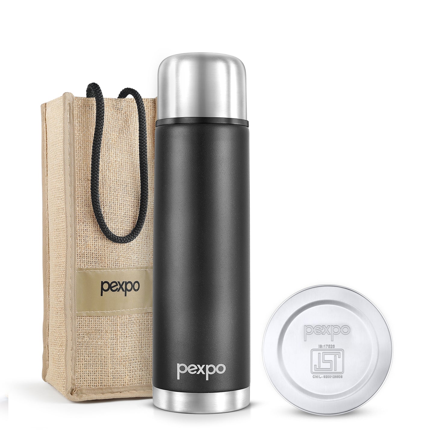 Pexpo Flamingo Thermo Steel Flask | Tri-Ply Vacuum Insulated Hot & Cold Bottle | Leakproof