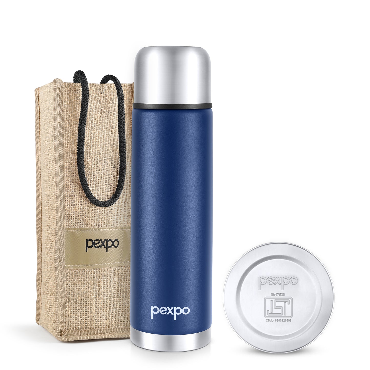 Pexpo Flamingo Thermo Steel Flask | Tri-Ply Vacuum Insulated Hot & Cold Bottle | Leakproof
