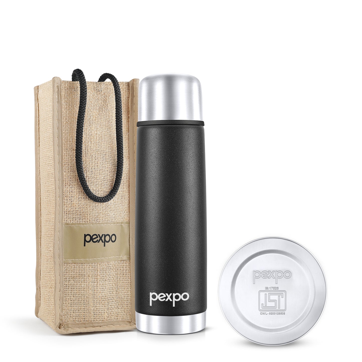 Pexpo Flamingo Thermo Steel Flask | Tri-Ply Vacuum Insulated Hot & Cold Bottle | Leakproof