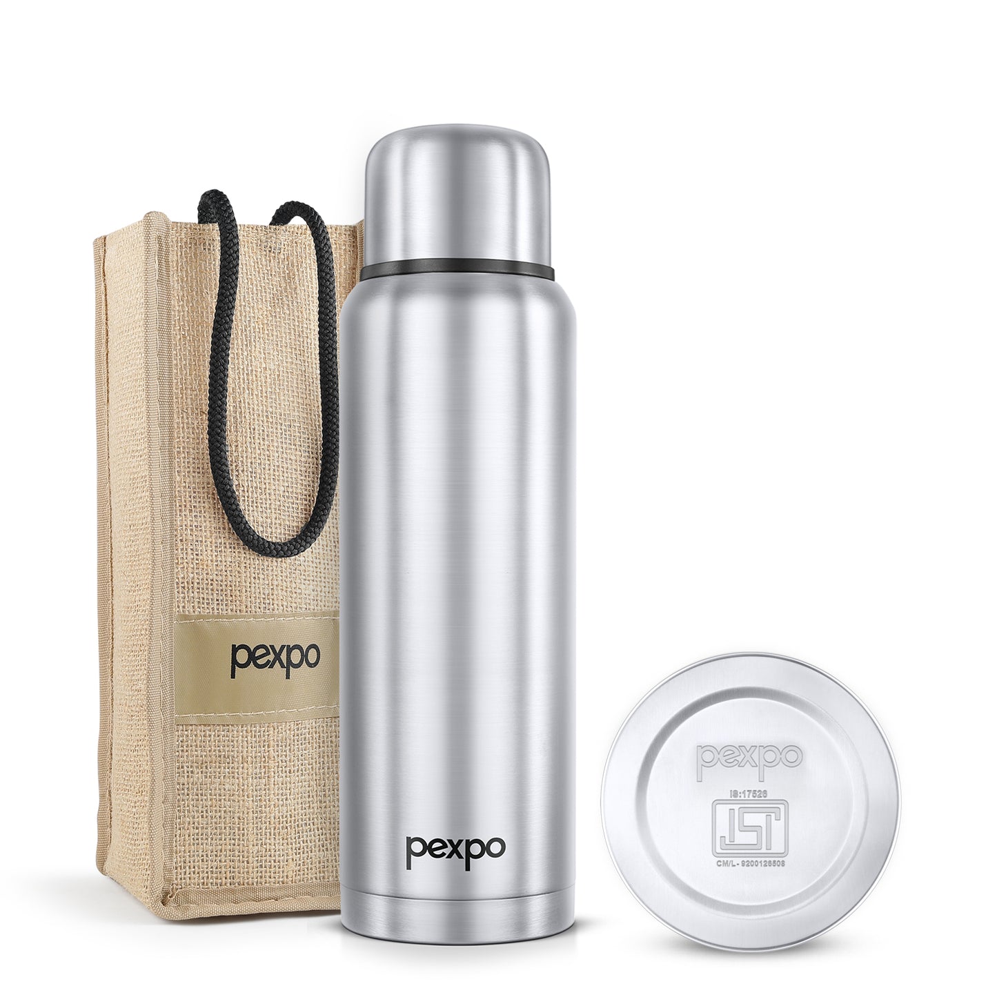 Pexpo Flamingo Thermo Steel Flask | Tri-Ply Vacuum Insulated Hot & Cold Bottle | Leakproof