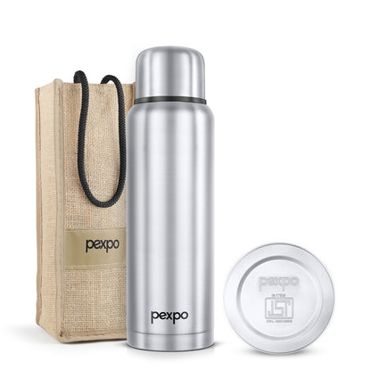 Pexpo Flamingo Thermo Steel Flask | Tri-Ply Vacuum Insulated Hot & Cold Bottle | Leakproof
