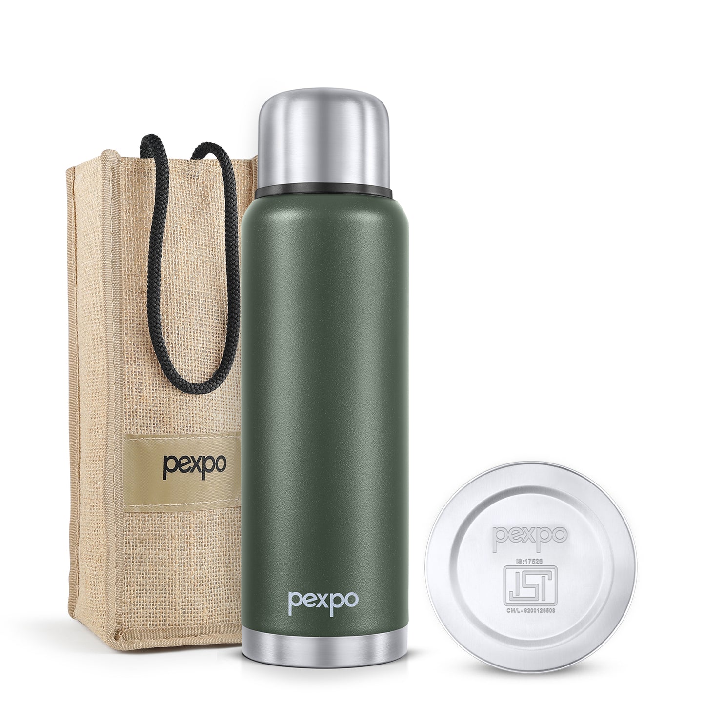 Pexpo Flamingo Thermo Steel Flask | Tri-Ply Vacuum Insulated Hot & Cold Bottle | Leakproof