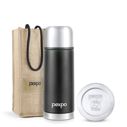 Pexpo Flamingo Thermo Steel Flask | Tri-Ply Vacuum Insulated Hot & Cold Bottle | Leakproof