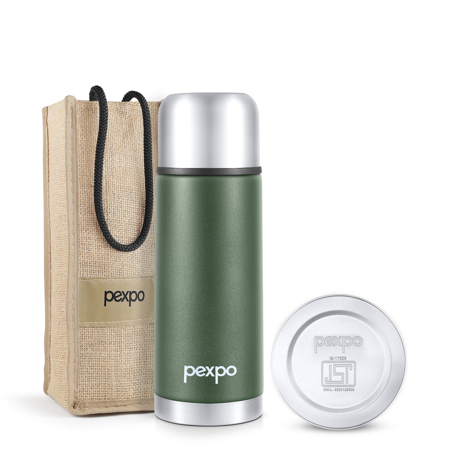 Pexpo Flamingo Thermo Steel Flask | Tri-Ply Vacuum Insulated Hot & Cold Bottle | Leakproof