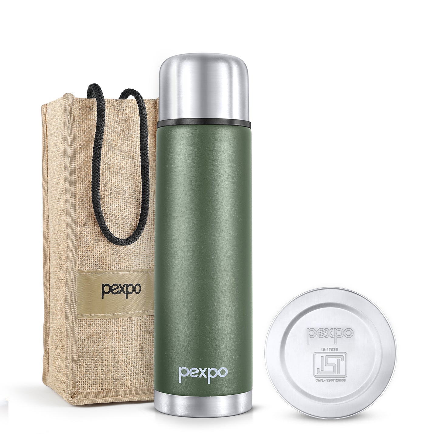 Pexpo Flamingo Thermo Steel Flask | Tri-Ply Vacuum Insulated Hot & Cold Bottle | Leakproof