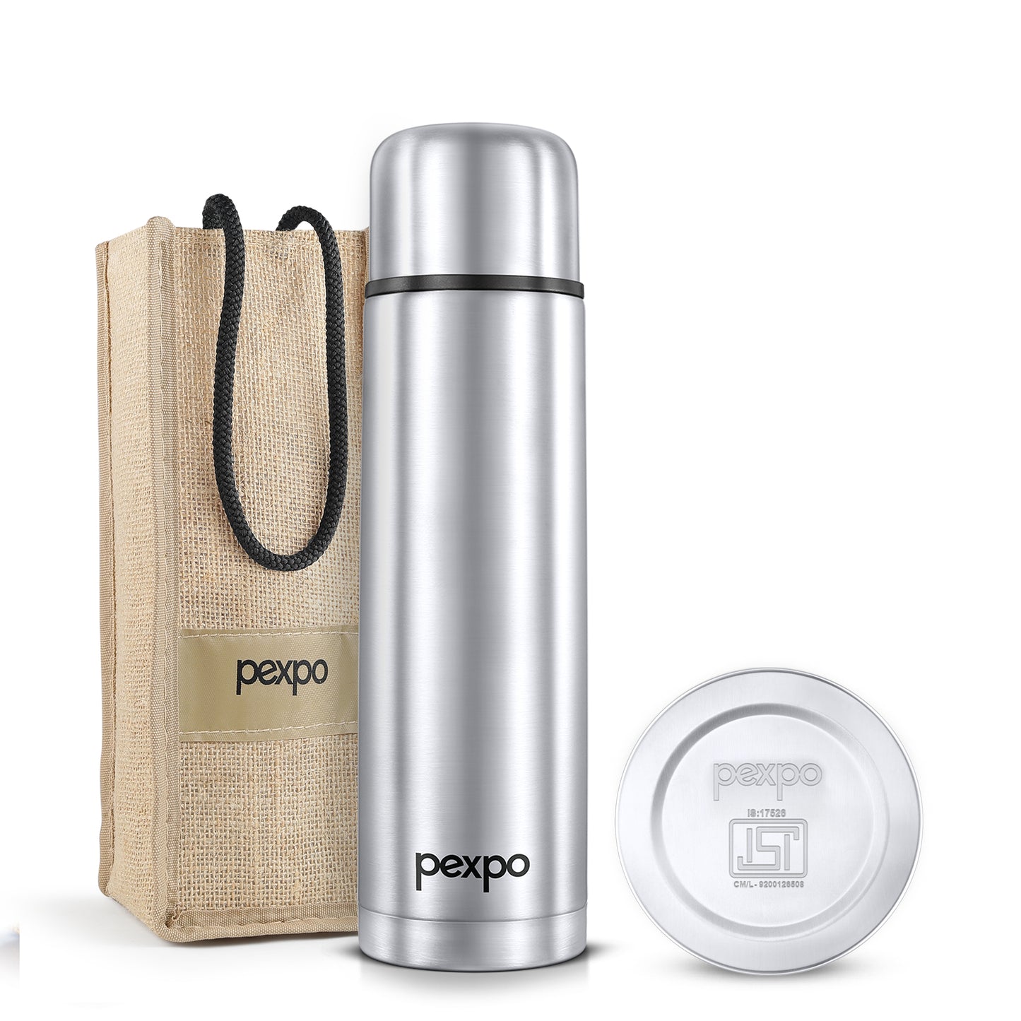 Pexpo Flamingo Thermo Steel Flask | Tri-Ply Vacuum Insulated Hot & Cold Bottle | Leakproof