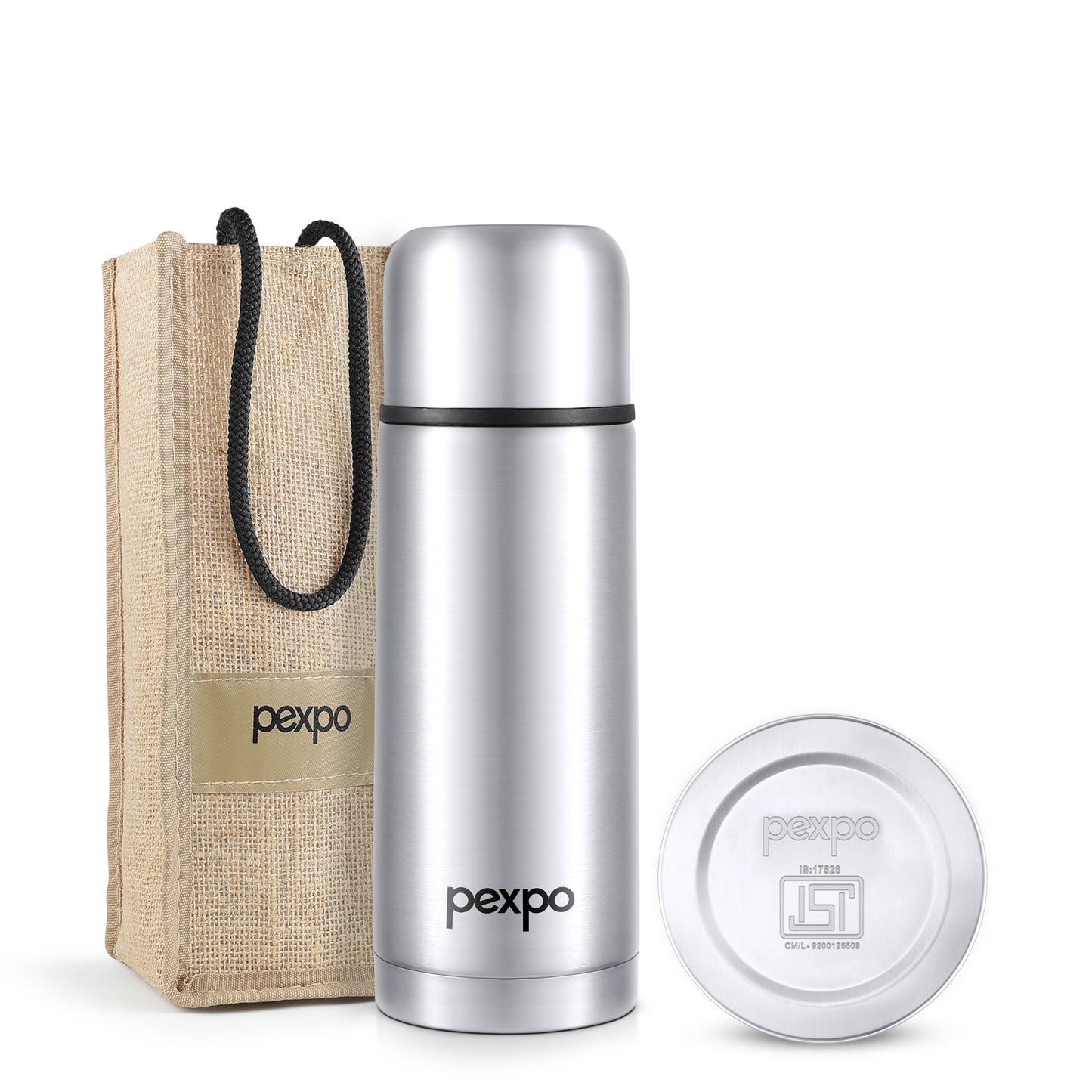 Pexpo Flamingo Thermo Steel Flask | Tri-Ply Vacuum Insulated Hot & Cold Bottle | Leakproof