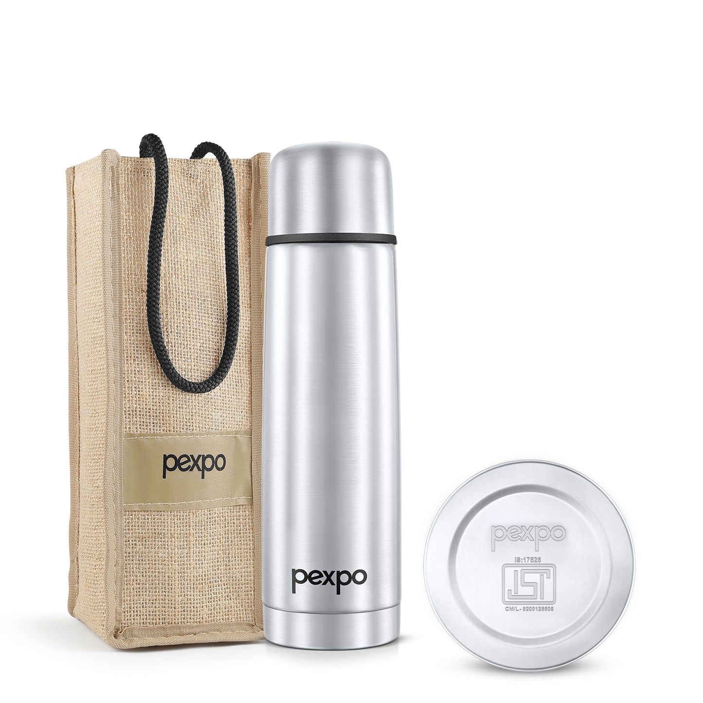 Pexpo Flamingo Thermo Steel Flask | Tri-Ply Vacuum Insulated Hot & Cold Bottle | Leakproof