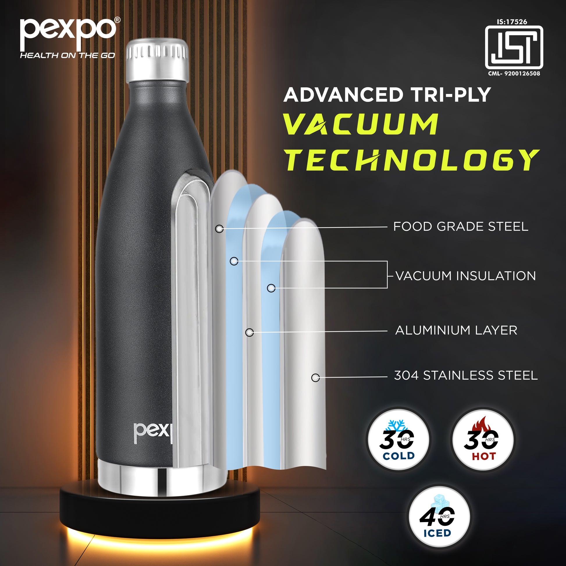 Extreme Hot Cold Water Bottle Stainless Steel – pexpo