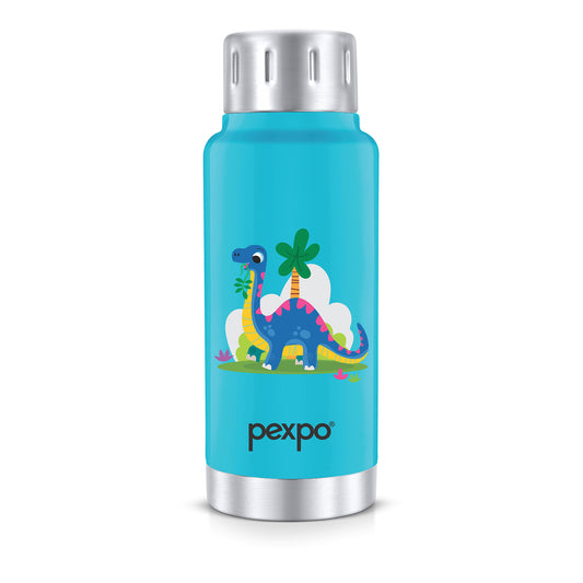 Pexpo Cameo- Stainless Steel 24 Hrs Hot & Cold Vacuum Insulated with DINOSAUR Design & cool colors