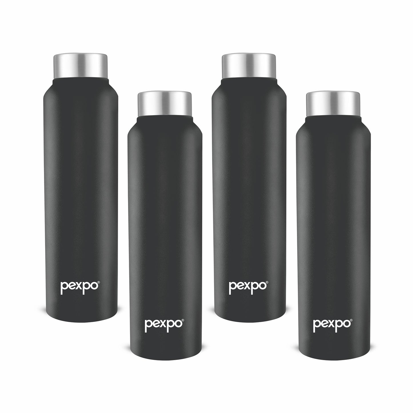 PEXPO Chromo- Wide Mouth & Leak-Proof Stainless Steel Water Bottle with Steel Cap