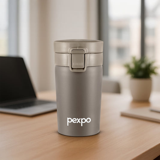 Pexpo Cocoa Thermo Steel Tumbler | Tri-Ply Vacuum Insulated Hot & Cold Flask | For Beverages