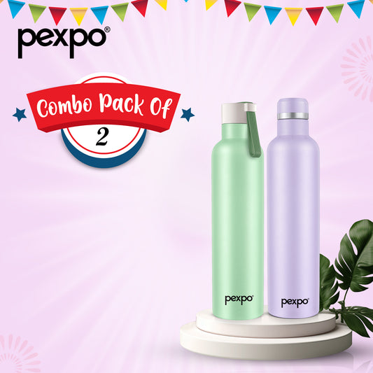 OreoOslo Duo: Premium 1000ml Orchid Purple/Sea Green Vacuum insulated Bottle Combo