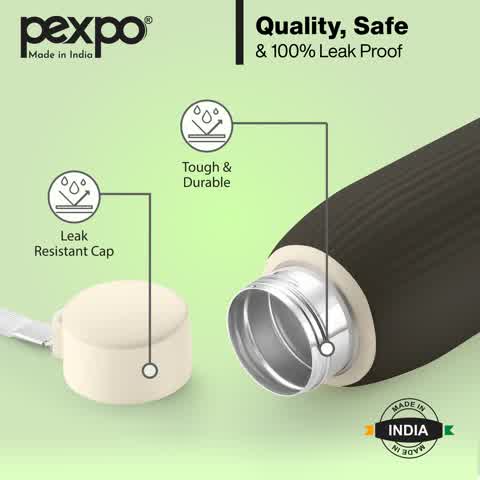 Pexpo Easy Grip-PU Insulated 4 Hours Warm & Cold  700 ml | Safe & Portable (Stainless Steel)