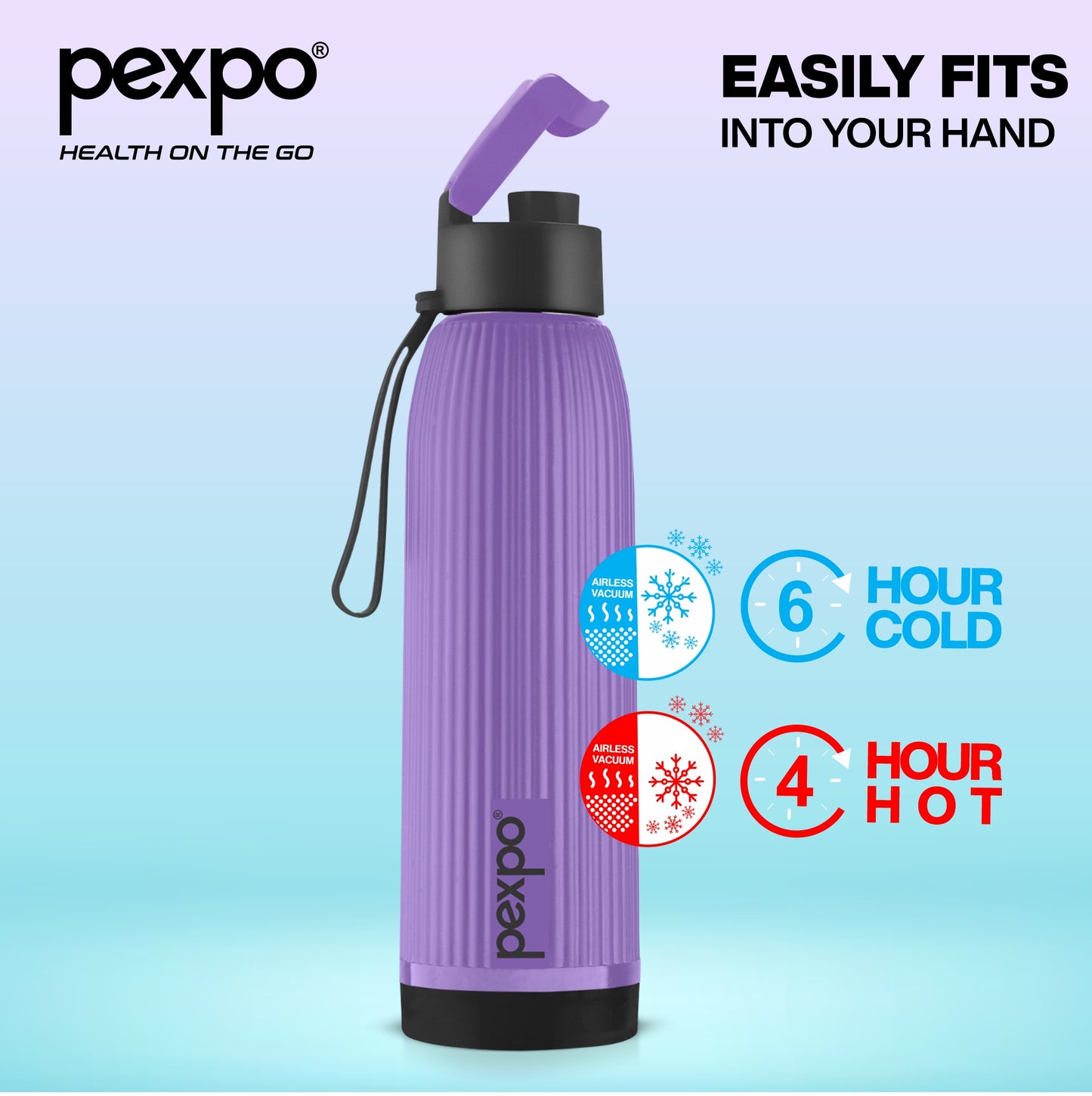 Pexpo Easy Sip- PU Insulated 4 Hours Warm & Cold | Safe & Portable (Stainless Steel)