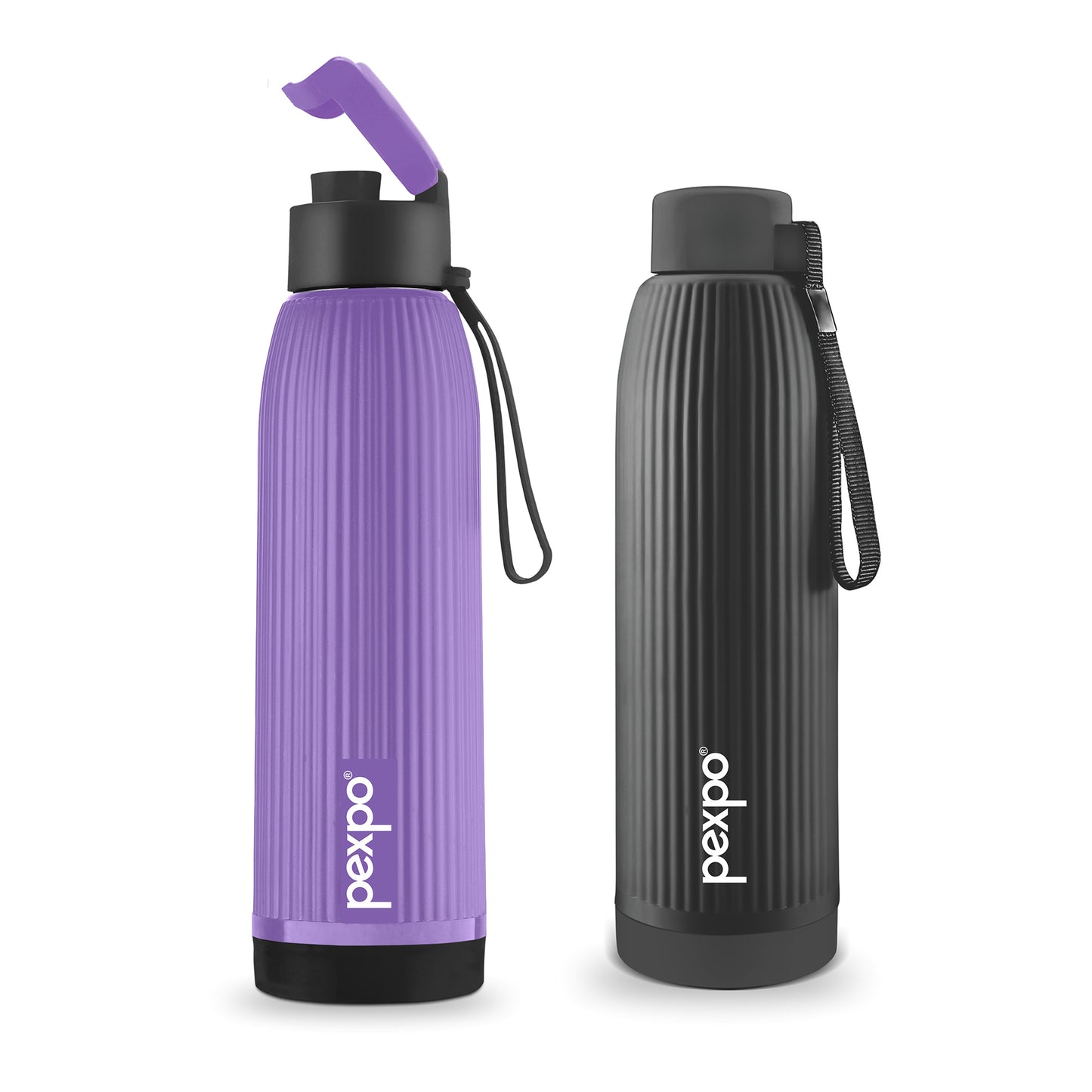 Combo- Easy Grip Black 700ml (Water Bottle) and Easy SIP Purple 700ml (Water Bottle)
