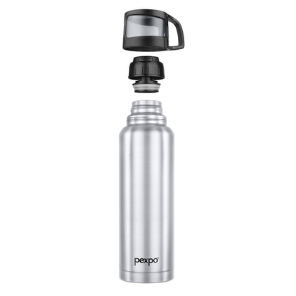Pexpo Fererro - 24+ Hot and Cold Thermosteel Flask with Drinking Cup & Jute-Bag, | ISI Certified