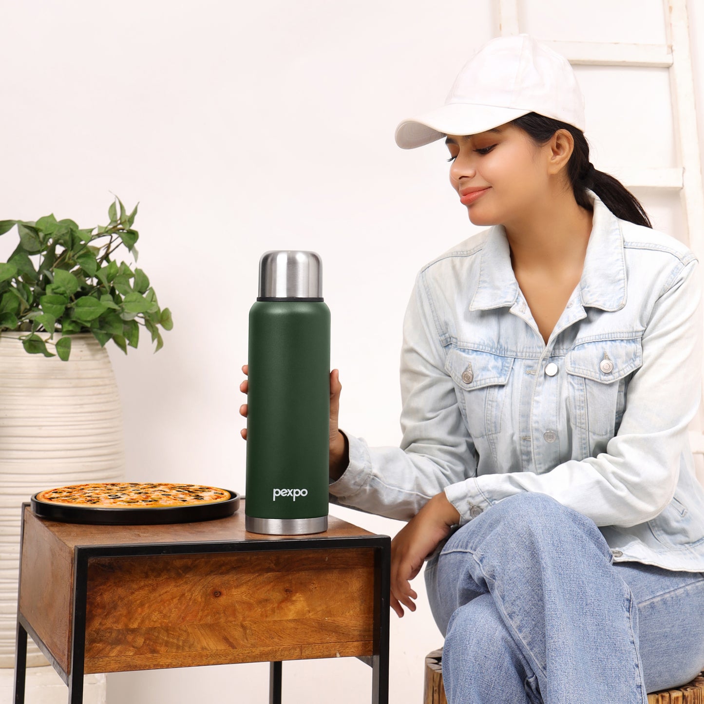 Pexpo Flamingo Thermo Steel Flask | Tri-Ply Vacuum Insulated Hot & Cold Bottle | Leakproof