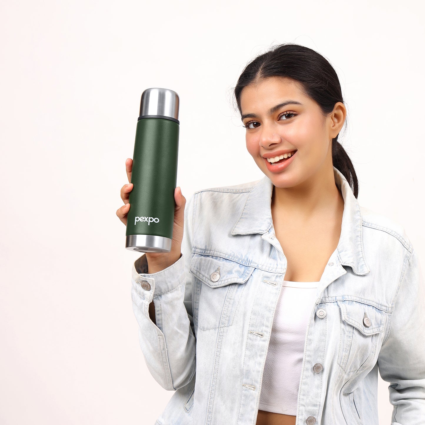 Pexpo Flamingo Thermo Steel Flask | Tri-Ply Vacuum Insulated Hot & Cold Bottle | Leakproof