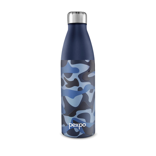 PEXPO Genro- Leak-Proof Stainless Steel Water Bottle with Army print & Screw Steel Cap
