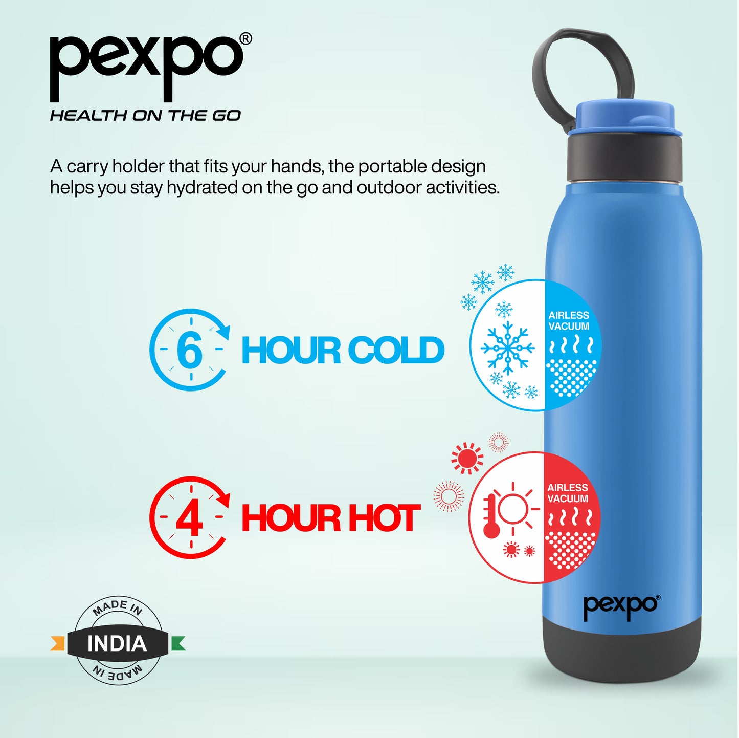Pexpo Macho-PU Insulated 4 Hours Warm & Cold  900 ml | Safe & Portable (Stainless Steel)