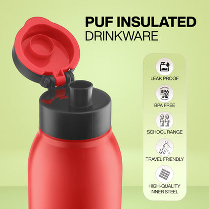 Pexpo Macho-PU Insulated 4 Hours Warm & Cold  900 ml | Safe & Portable (Stainless Steel)