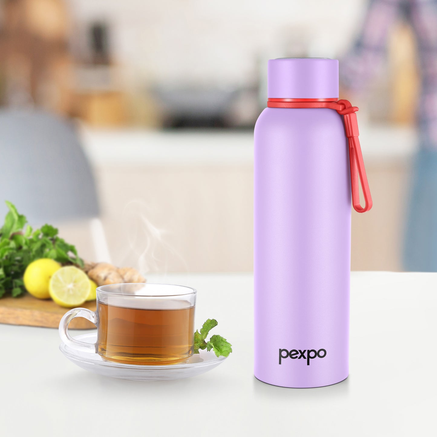 Pexpo Bravo Thermo Steel Bottle | Tri-Ply Vacuum Insulated Hot & Cold Flask - Pastel Edition
