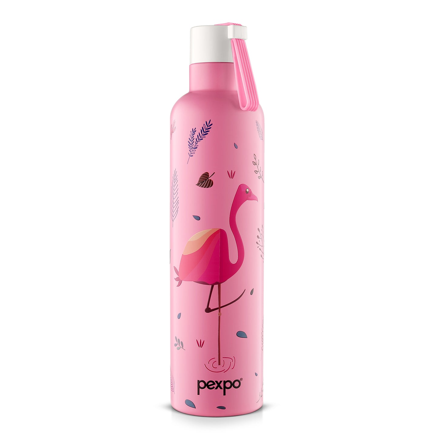 Pexpo Oslo- Stainless Steel 24 Hrs Hot & Cold Vacuum Insulated with Flamingo Design, | Eco-Friendly, Durable, ISI Certified