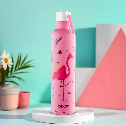 Oslo Pink Flamingo Print Hot & Cold Water Bottle