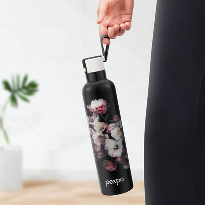 Pexpo Oslo- Stainless Steel 24 Hrs Hot & Cold Vacuum Insulated with Floral Design, | Eco-Friendly, Durable, ISI Certified