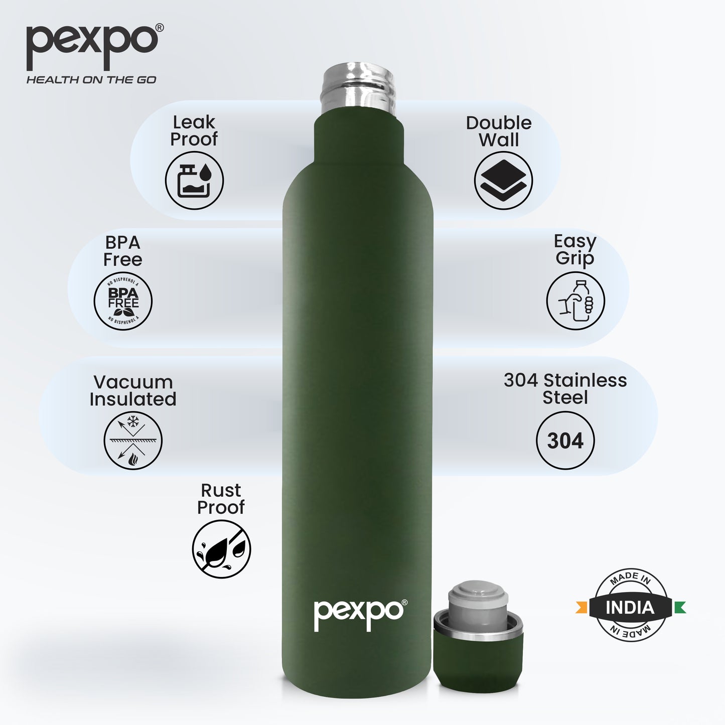 Oreo - Multipurpose Insulated Stainless Steel Water Bottle With Leak-Proof Cap