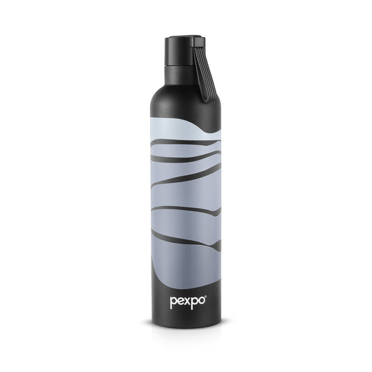Oslo Grey Wave Print Hot & Cold Water Bottle