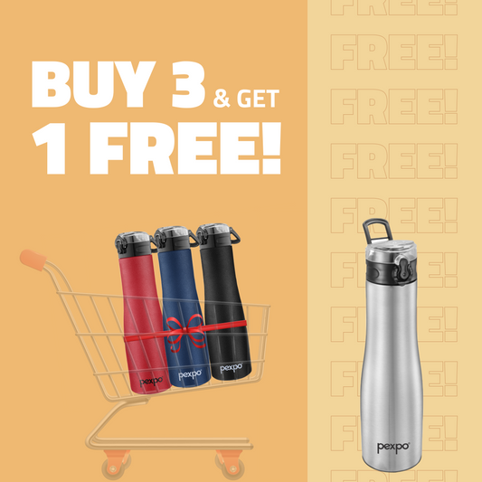Monaco  Stainless Steel Fridge/Sports Bottle 1000ml each  in 4 Multi Colors and  get 1 Free!