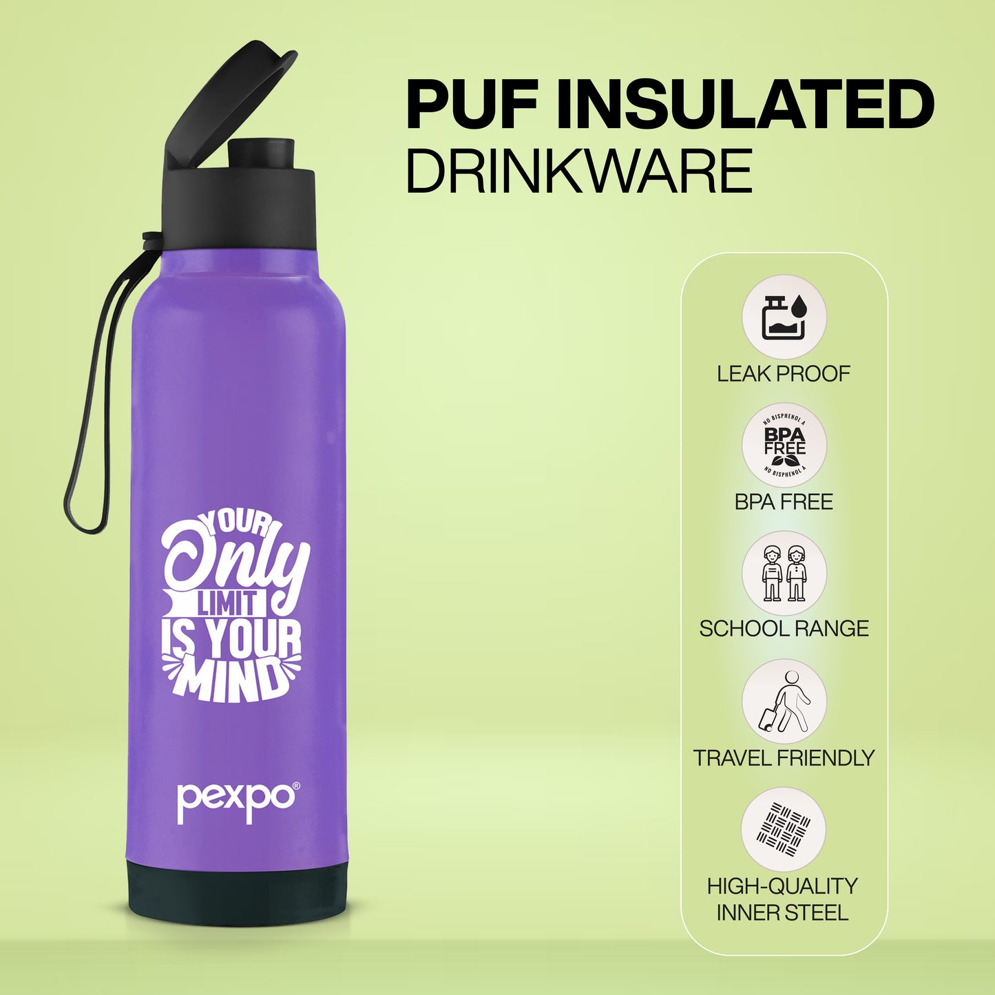 Pexpo Sonnet- PU Insulated 4 Hours Warm & Cold  700 ml | Safe & Portable (Stainless Steel)