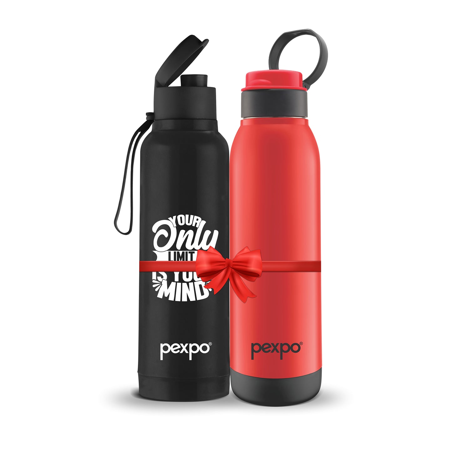 Combo- Sonnet Black 700ml (Water Bottle) and Macho Red 900ml (Water Bottle)
