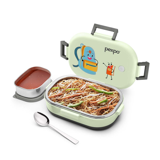 Pexpo Tango  - Stainless Steel Kids Lunch Box (School Bag Design)