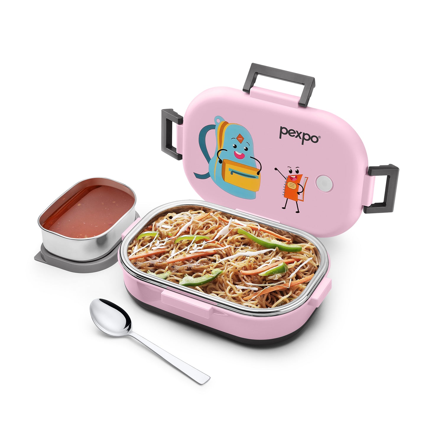 Pexpo Tango  - Stainless Steel Kids Lunch Box (School Bag Design)