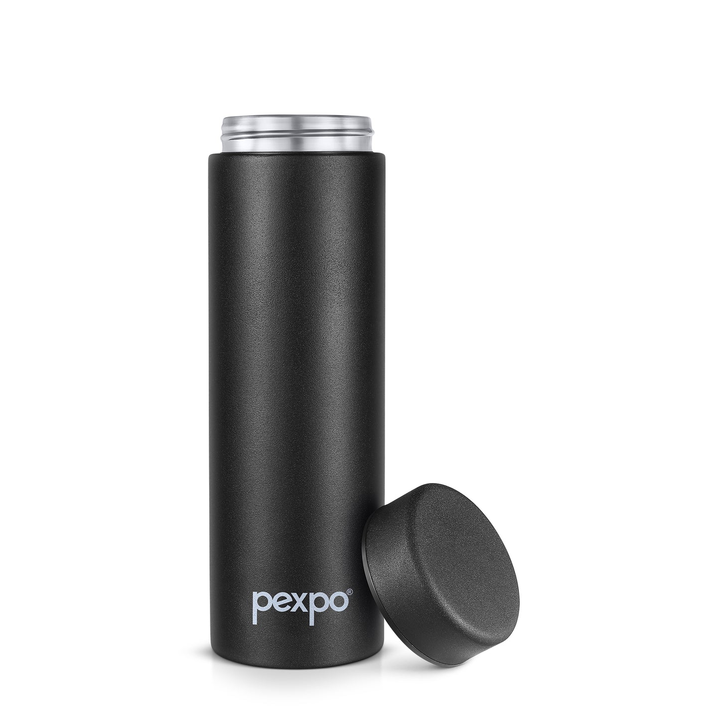 Pexpo Titanium- Stainless Steel Hot and Cold Vacuum Insulated Flask |  BPA Free & Keeps Drinks Hot/Cold for 24+ Hours