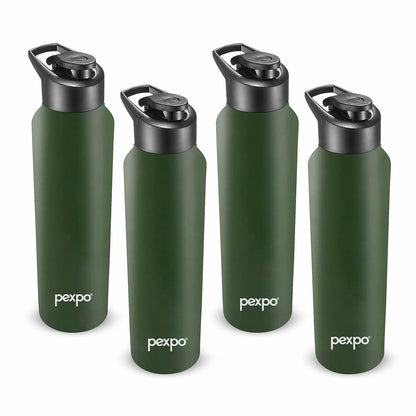PEXPO Chromo- Wide Mouth & Leak-Proof Stainless Steel Water Bottle with Sipper Cap