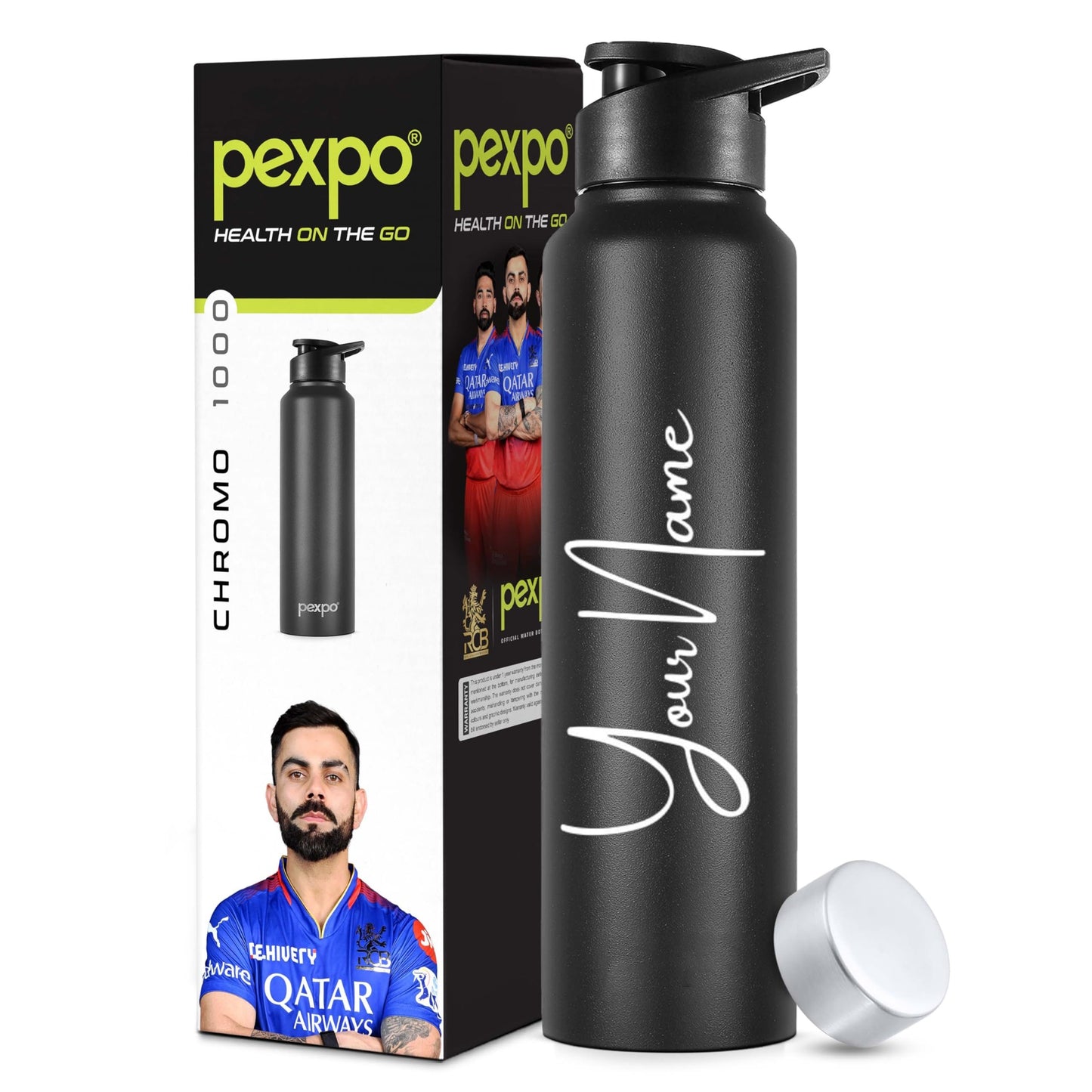 Chromo Customize Water Bottle with Dual Cap